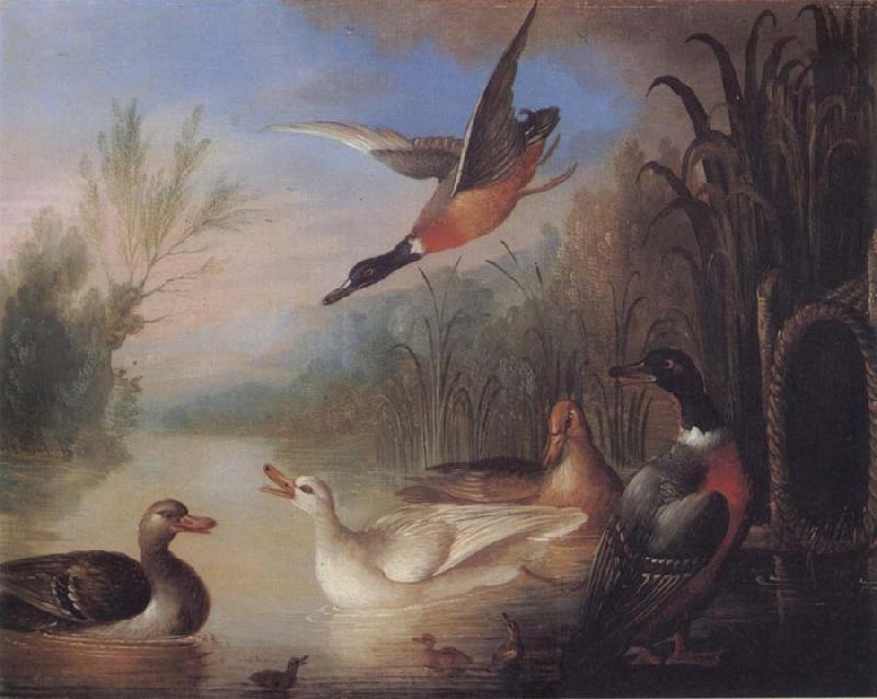 Marmaduke Cradock Waterfowl in a Landscape